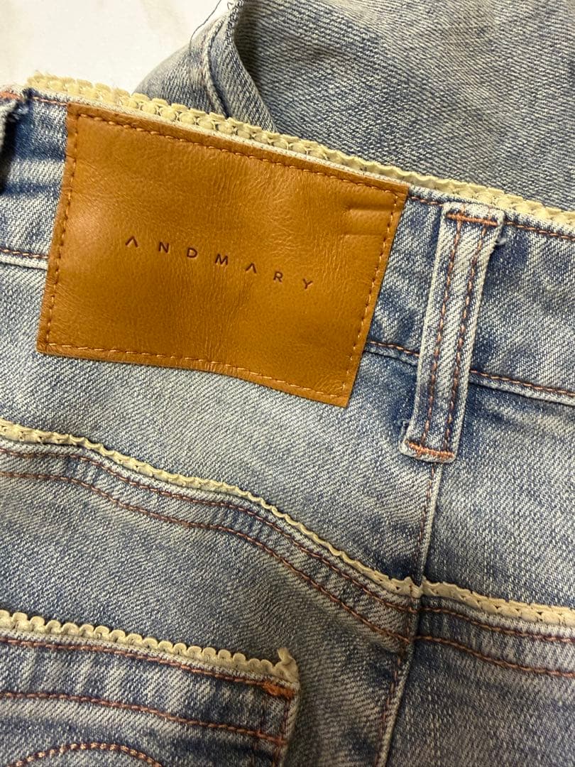 パンツ andmary Heart stitch denim