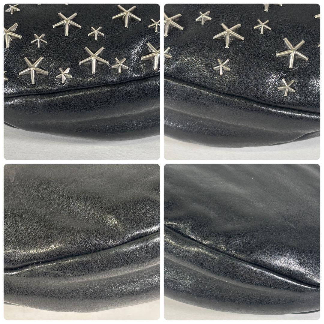 JIMMY CHOO ボディバッグ デリー スタースタッズ レザー ブラック