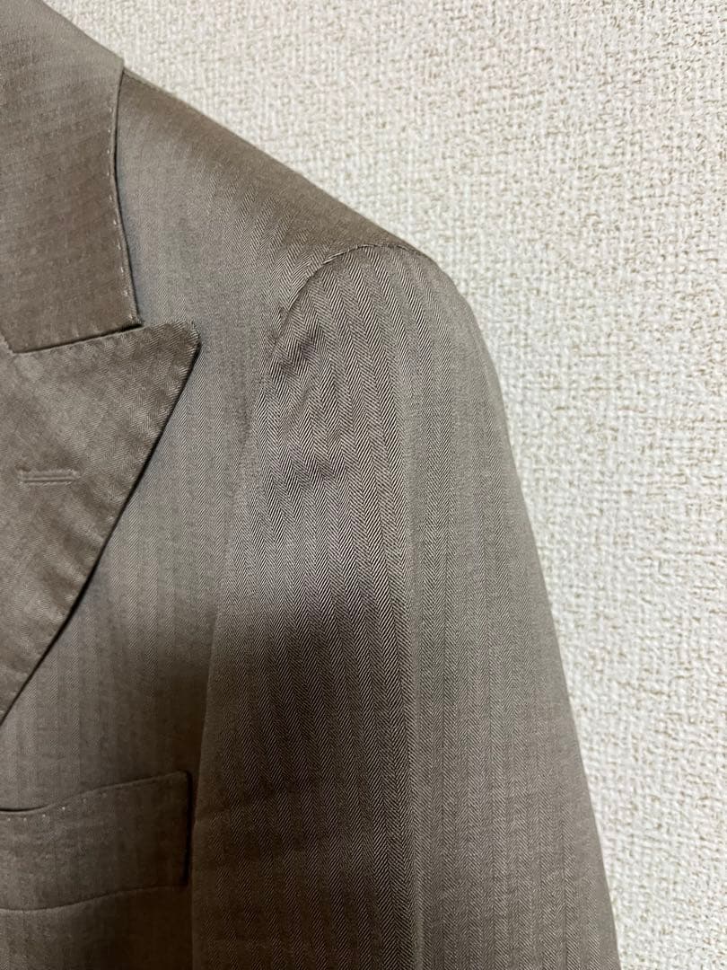 Milkさま専用　アルデックス　6Bダブルブレステッドスーツライトベージュグレー