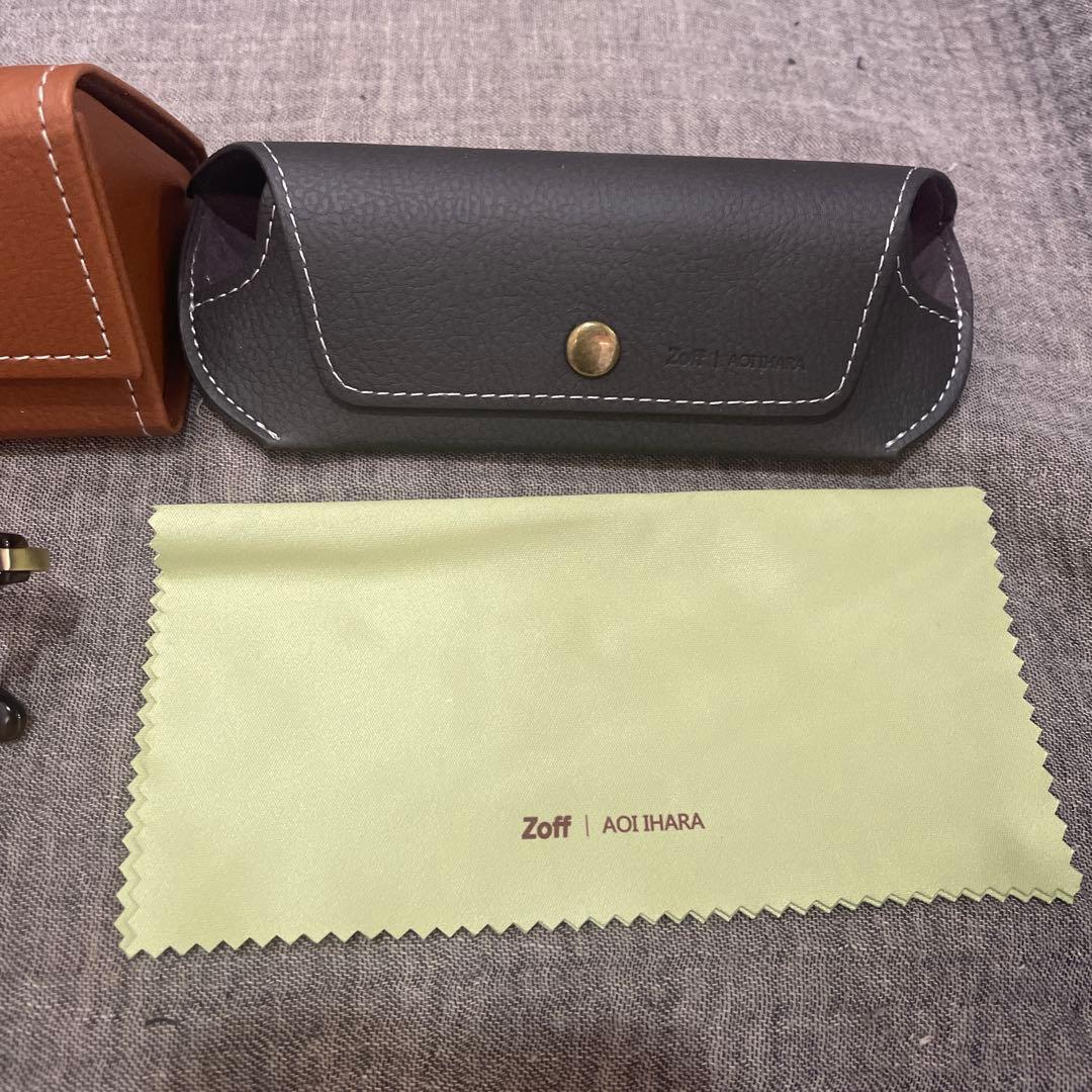 【伊原葵×zoff】サーモント型クリアサングラス(ブラウン デミ柄)