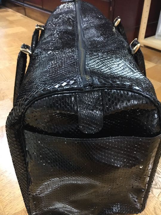 へび皮　オーダーメイド品　ボストンバッグ