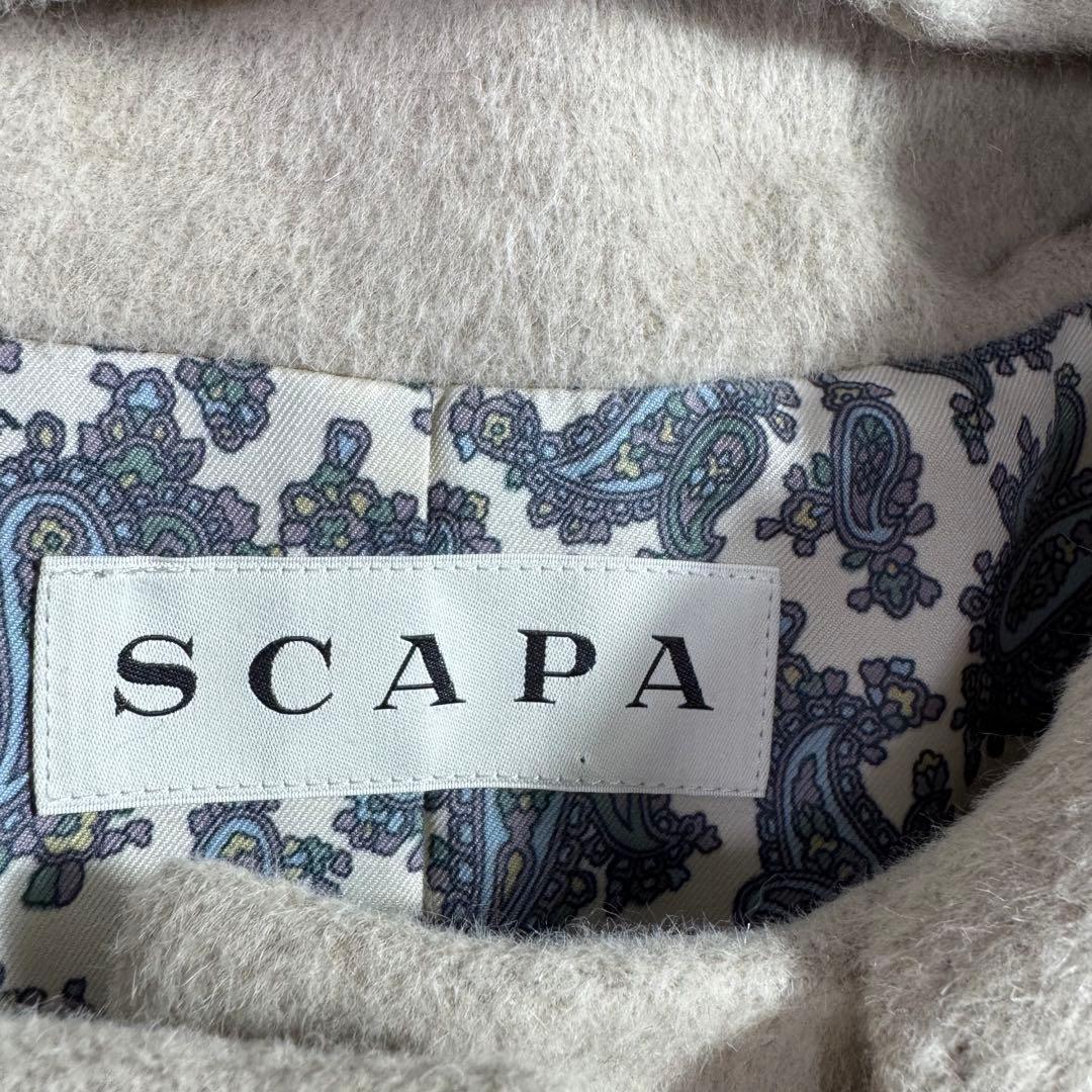 専用 SCAPA 近年モデル　フーデッドコート　裏地ペイズリー柄　アンゴラ混