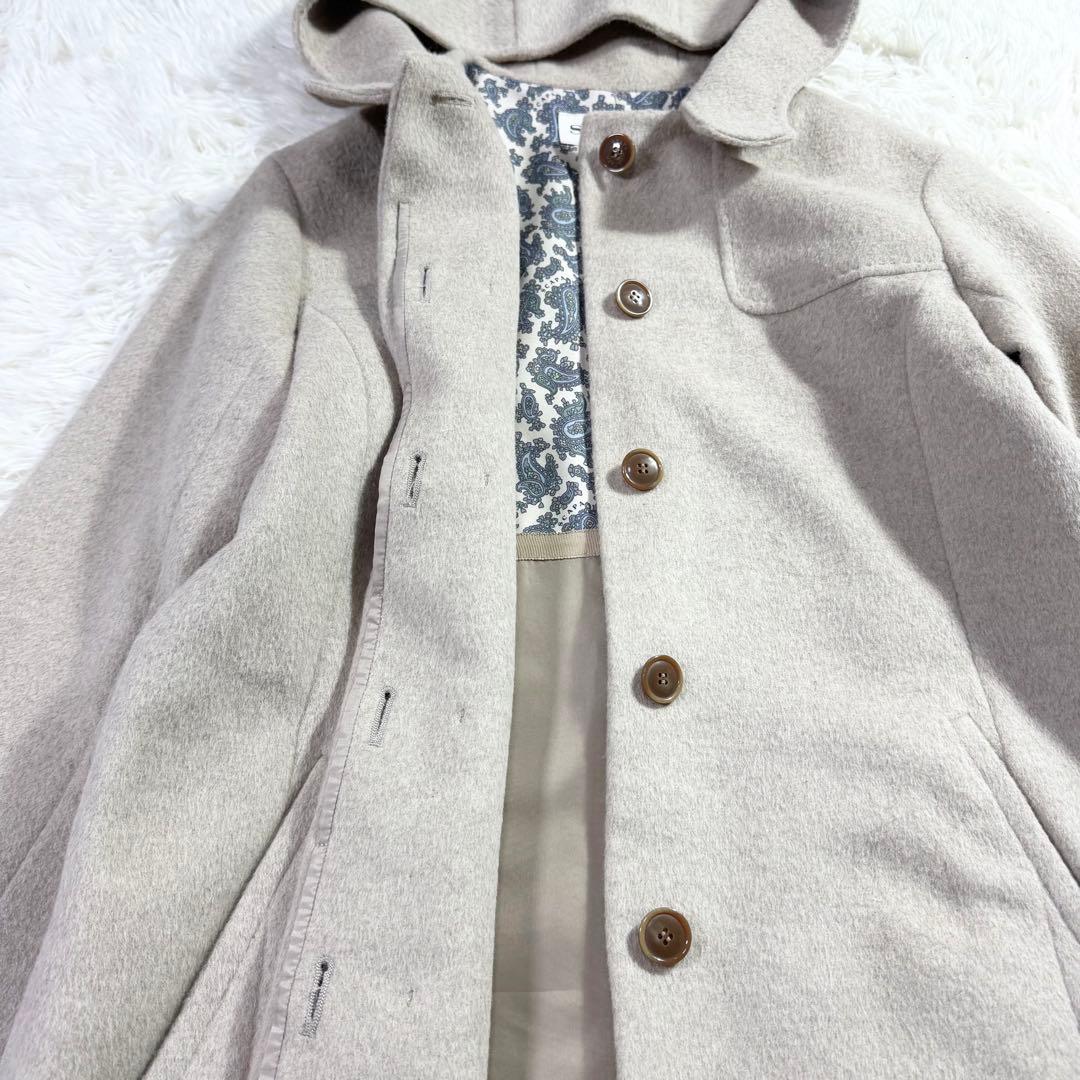 専用 SCAPA 近年モデル　フーデッドコート　裏地ペイズリー柄　アンゴラ混