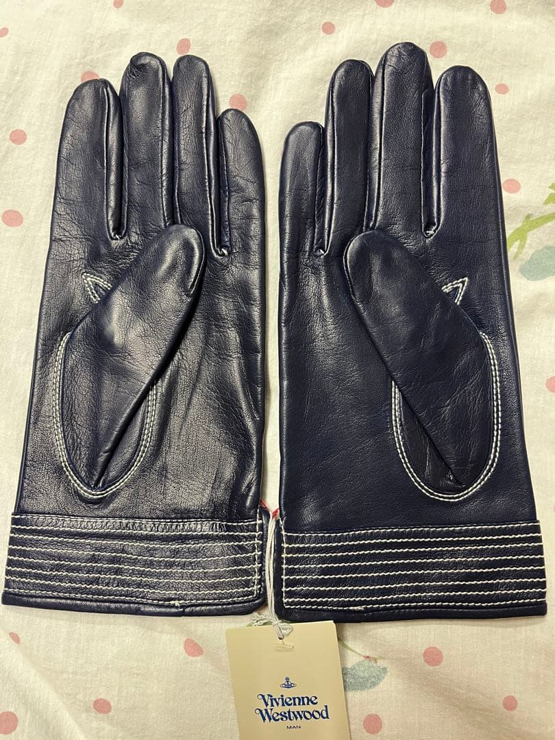 Vivienne Westwood ネイビー 羊革レザー手袋24cm