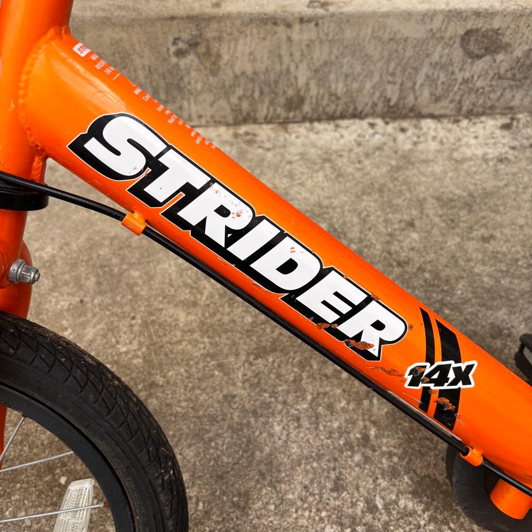 【ぽん】　　　STRIDER 14x キッズバイク オレンジ　ペダル付き