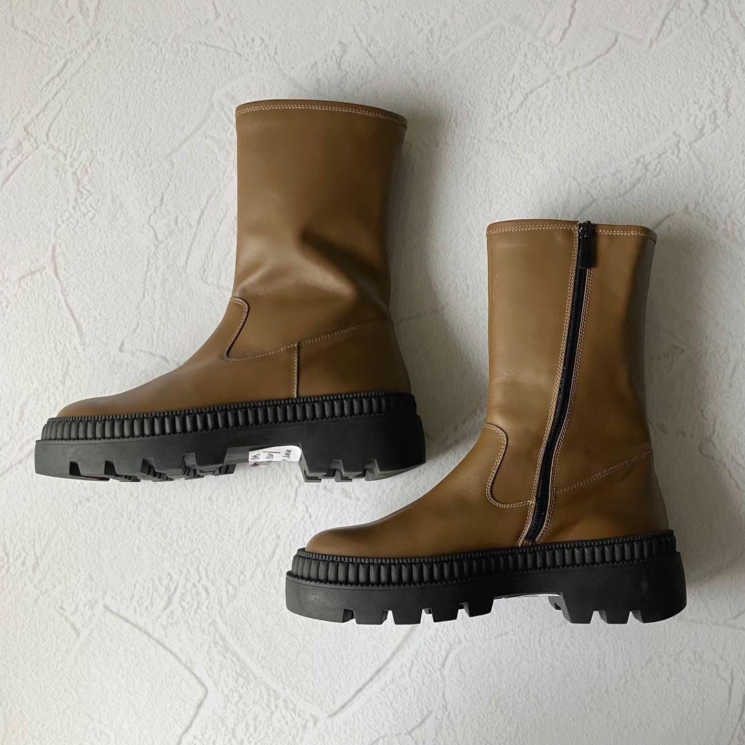 ✨新品✨REMME レメ 厚底 サイドジップ ブーツ ミドル丈 37 サイドゴア