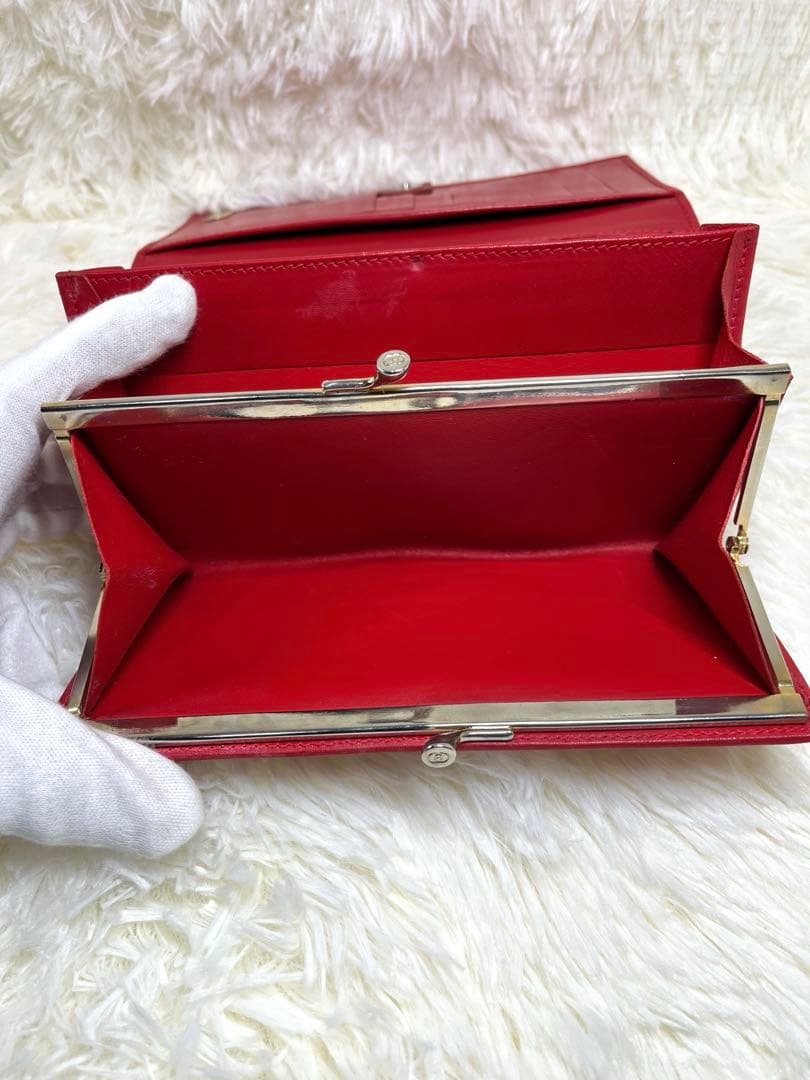✨極美品✨ グッチ　GUCCI 二つ折り財布 レザー GG ワインレッド