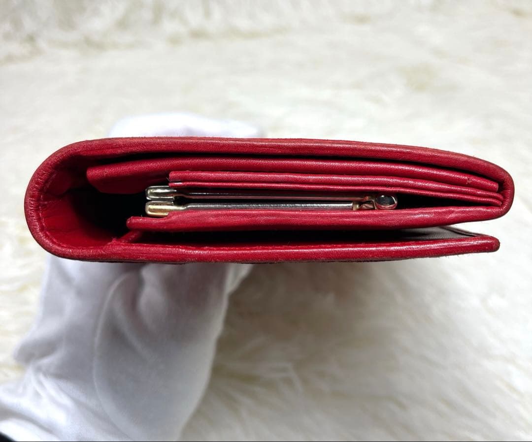 ✨極美品✨ グッチ　GUCCI 二つ折り財布 レザー GG ワインレッド