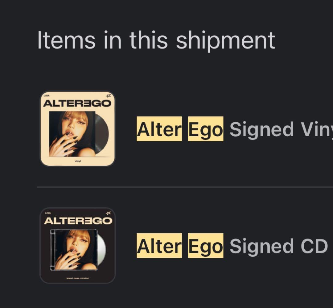 サイン入り BLACKPINK LISA ALTEREGO LP VINYL