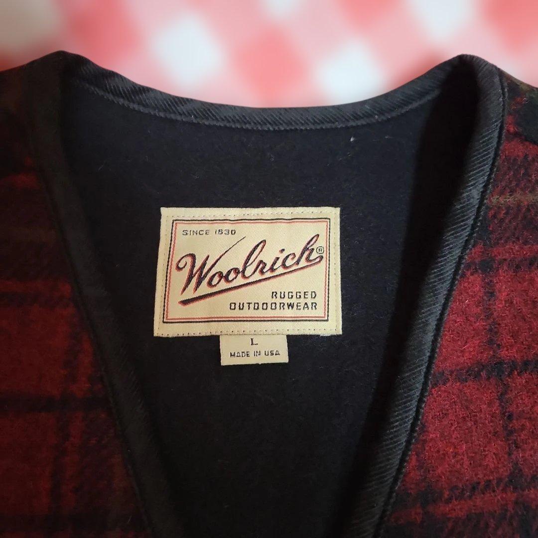 Woolrich チェック柄ベスト アメリカ製 Lサイズ 【USA製】タグ付き