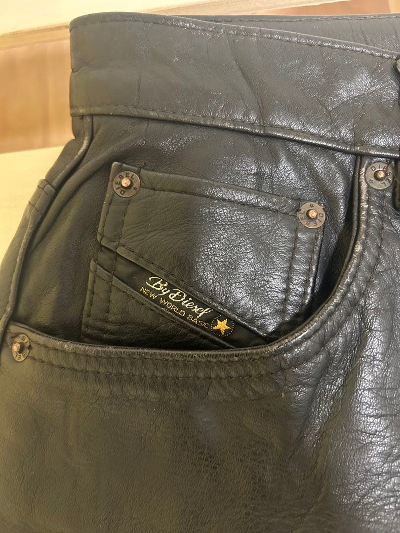 DIESEL OCHISE ブラック 本革レザーパンツ