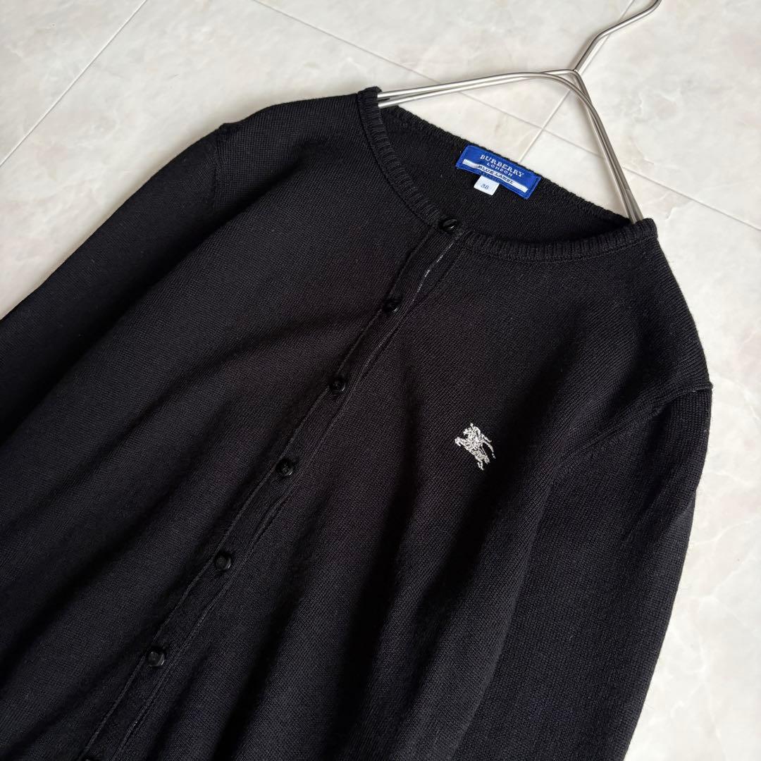 BURBERRY BLUE LABEL ウールカーディガン 黒38 ノバチェック