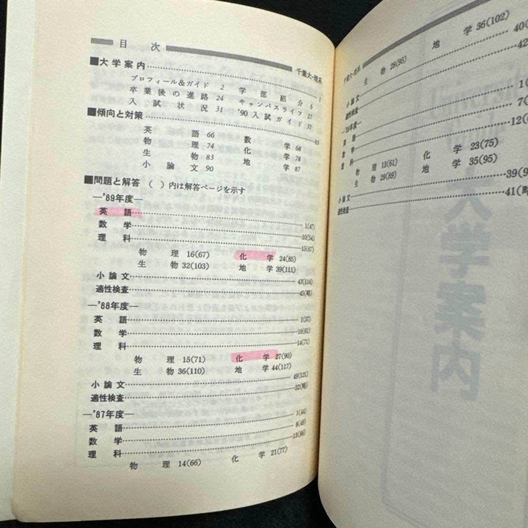 千葉大学 理系 医学部　1990年版　赤本　教学社