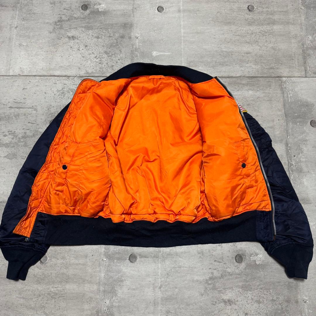 00s ALPHA INDUSTRIES ネイビー MA-1 NASA M 紺色