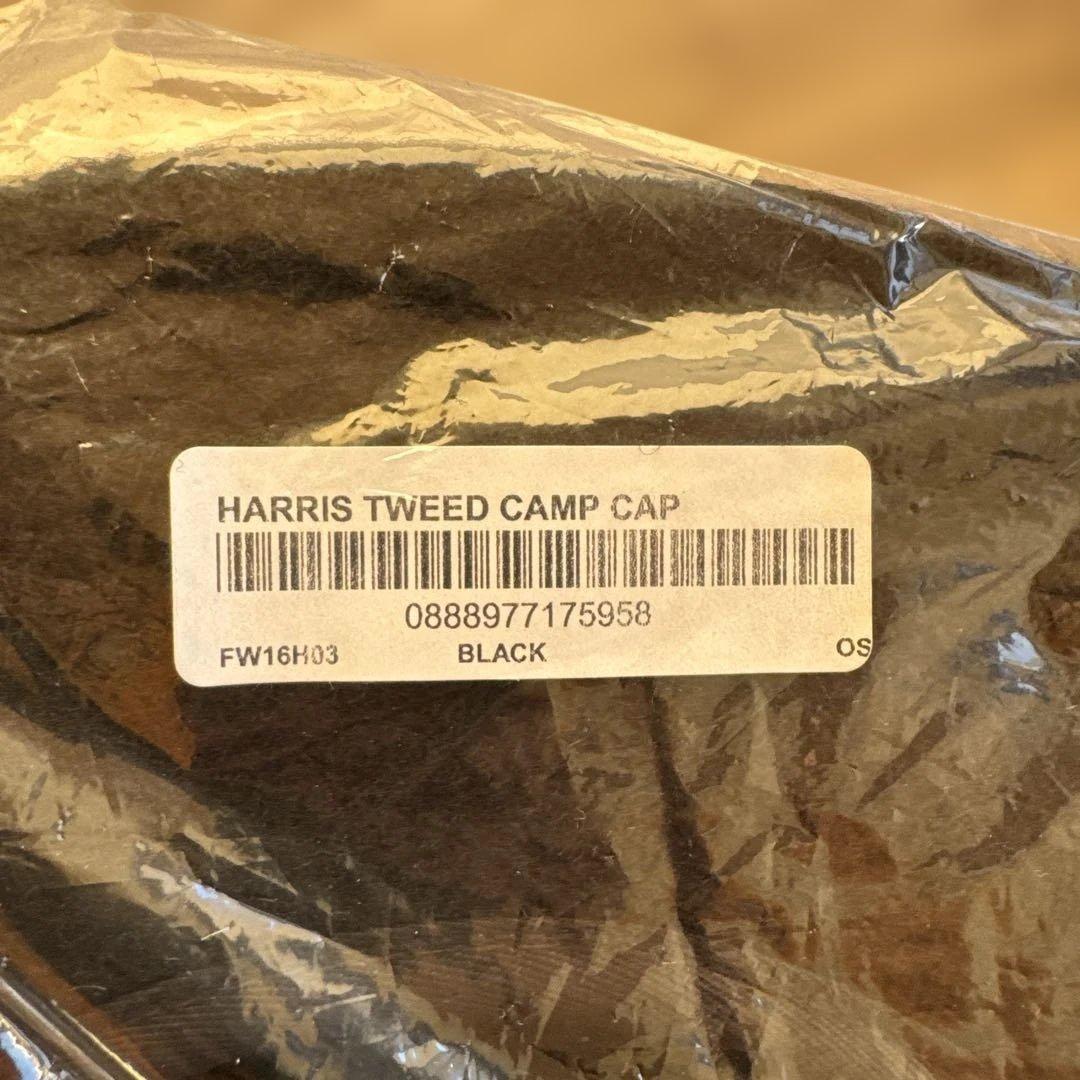 Supreme Harris tweed camp cap 黒