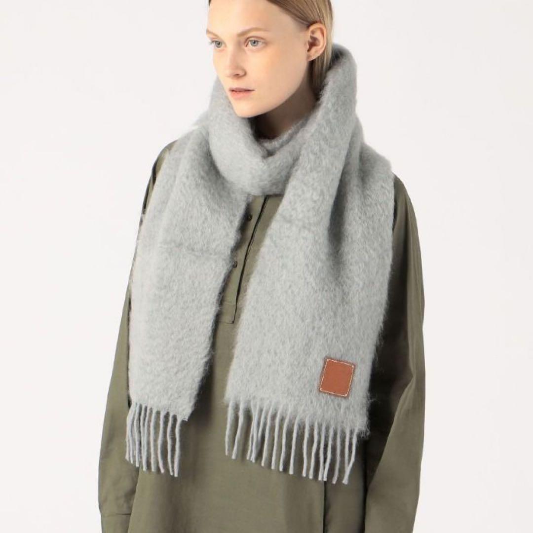 LOEWE ロエベ　モヘアマフラー　グレー
