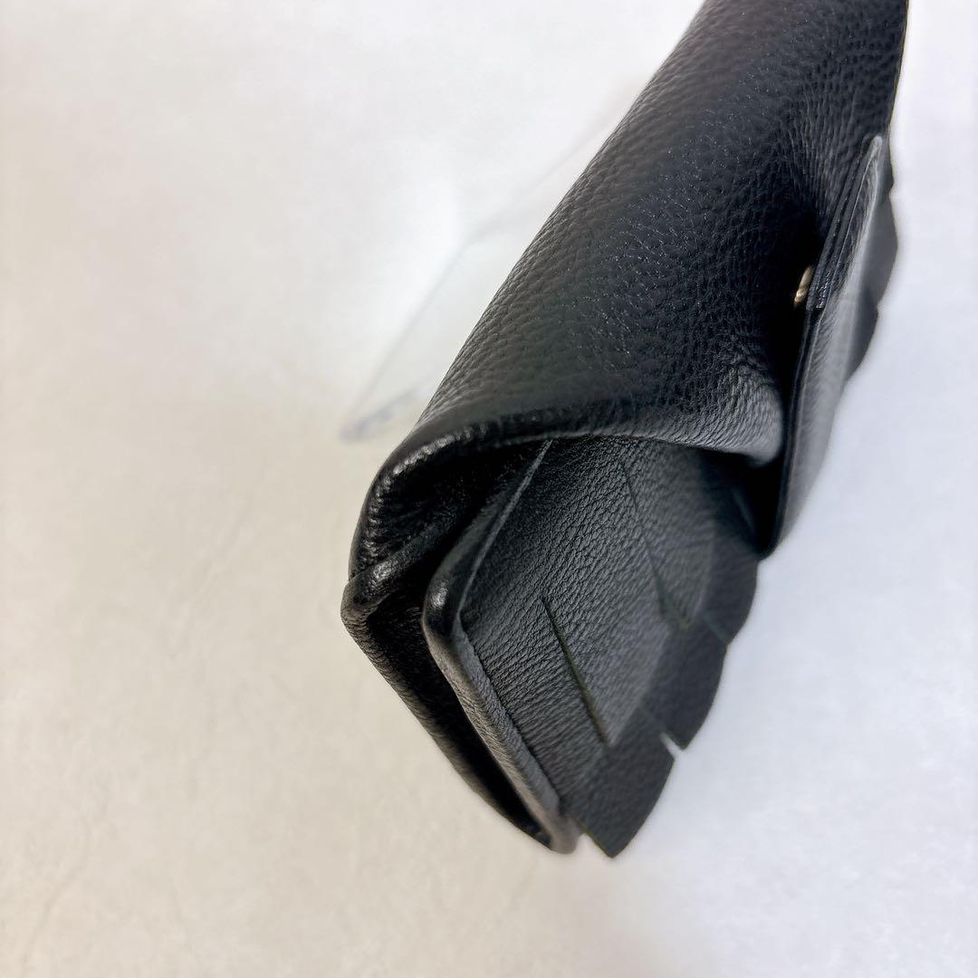 ヒロコハヤシ フランジャ　二つ折り財布　黒 美品 箱付