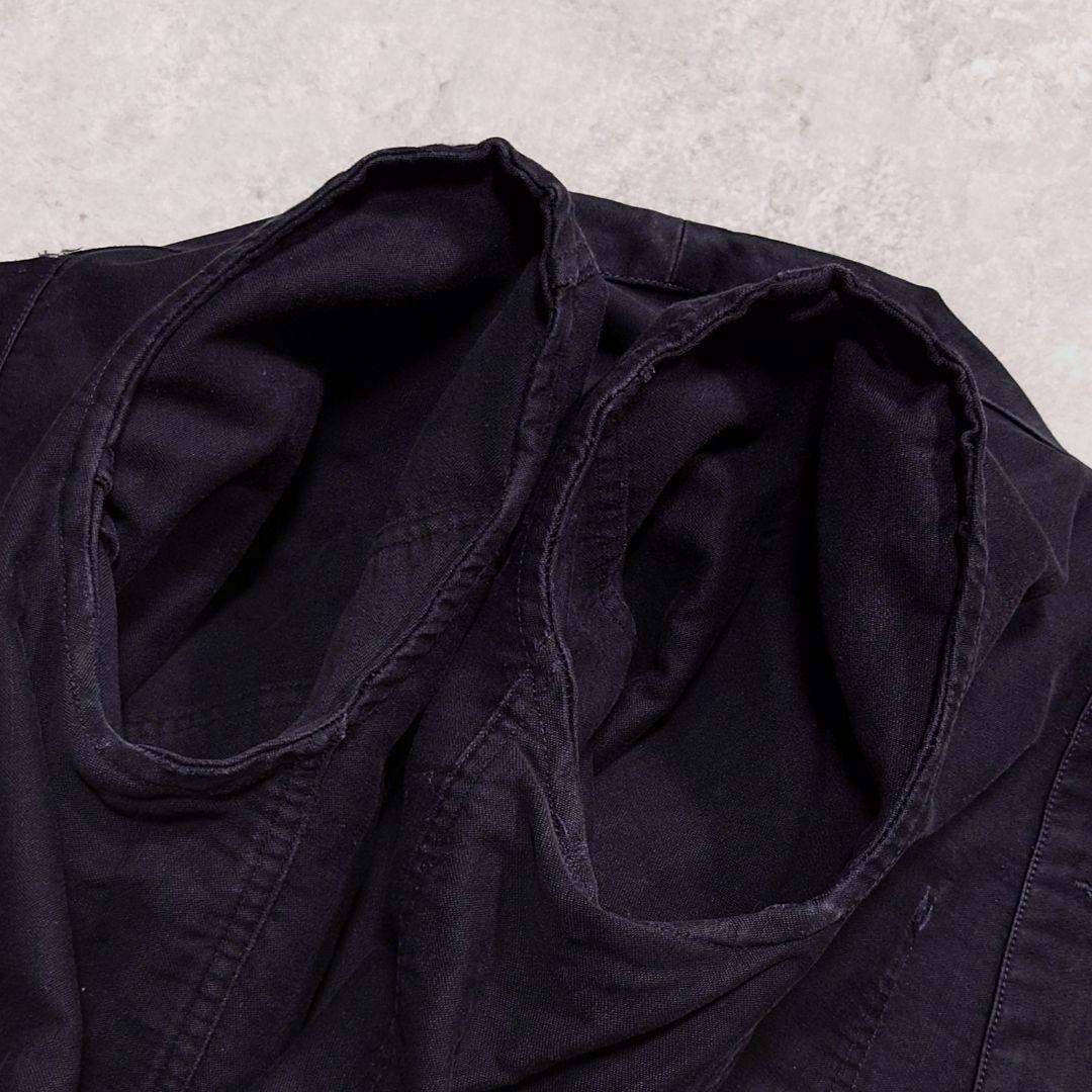 40s 50s France Vintage ブラックモールスキンジャケット