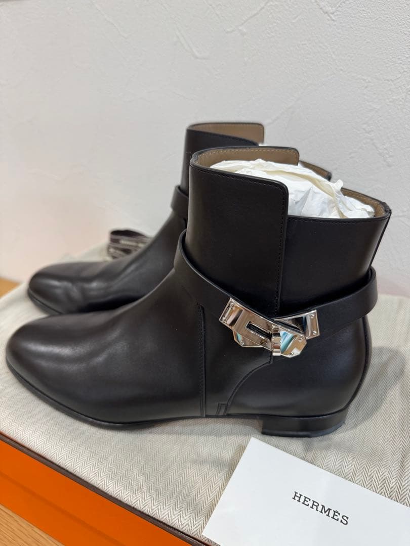 専用　極美品 HERMES エルメス ネオ 黒 39レザーブーツ ケリー