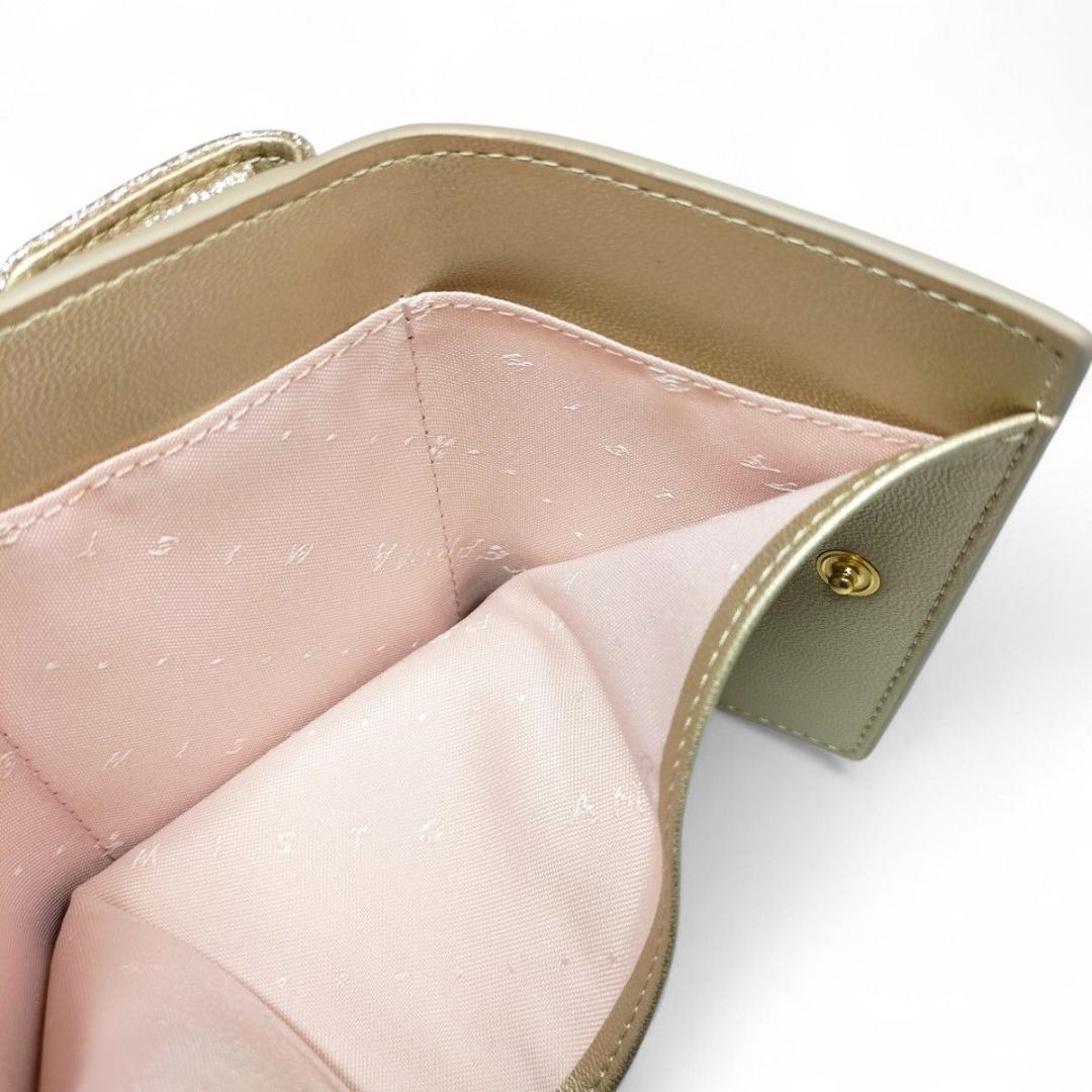 完品 ANTEPRIMAMISTO アンテプリマ 二つ折り財布 リボン ゴールド