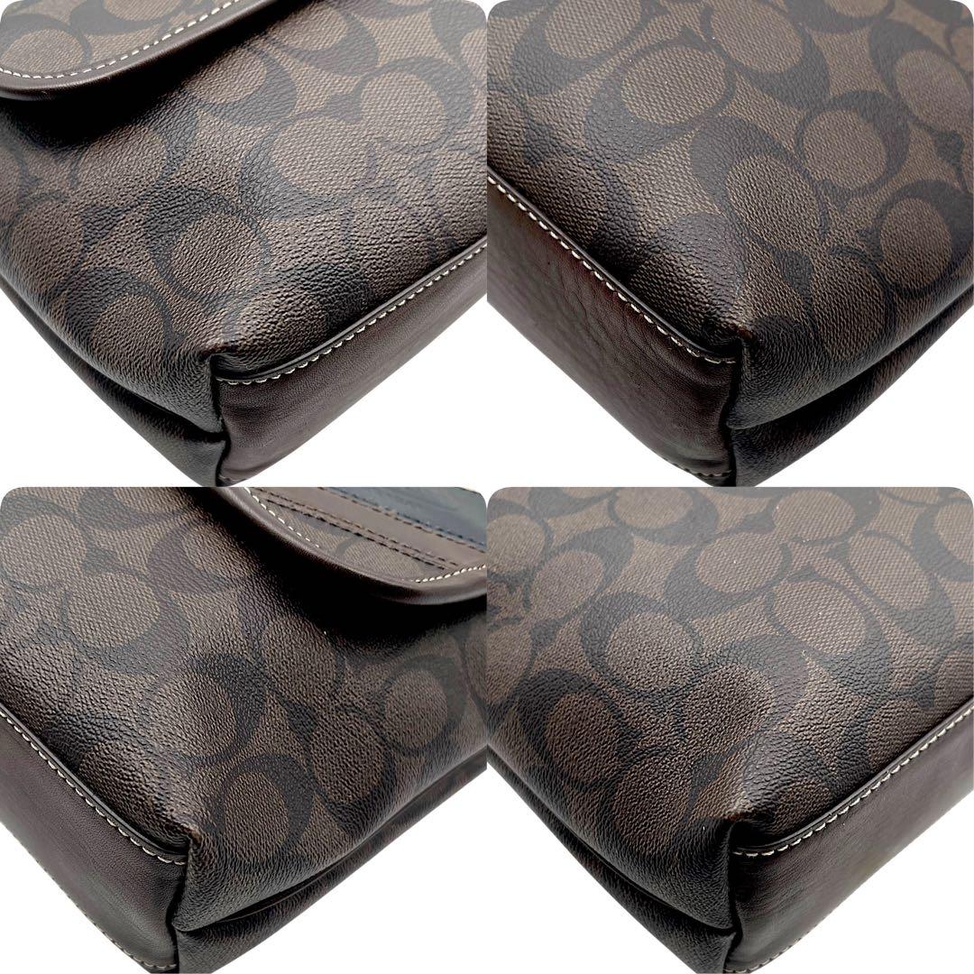 【美品】COACH コーチ　メッセンジャーバッグ　PVC　ブラウン　A4　大容量
