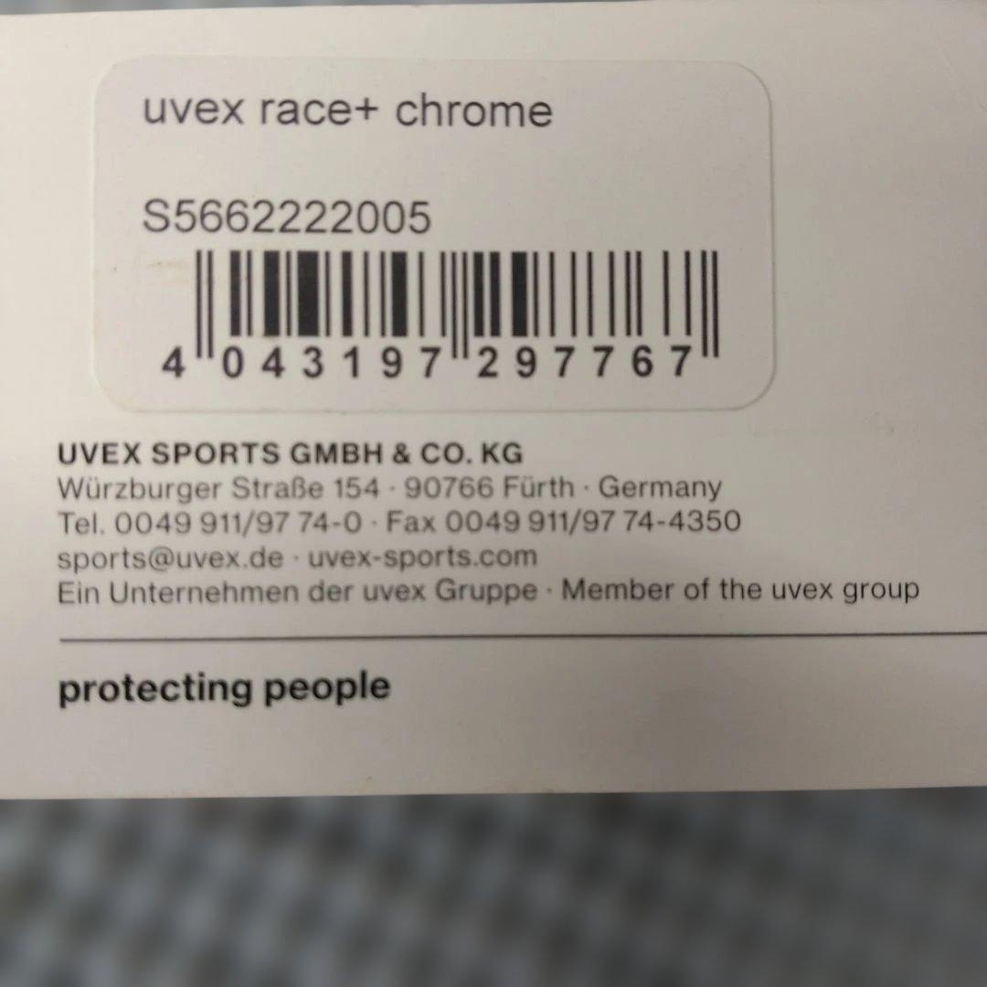ヘルメット：UVEX race+chrome、56-57cm、未使用・新品