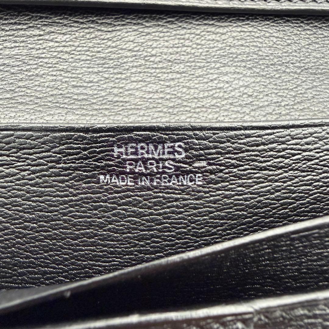 エルメス HERMES ベアン リザード 財布 □I刻印　ブラック　人気
