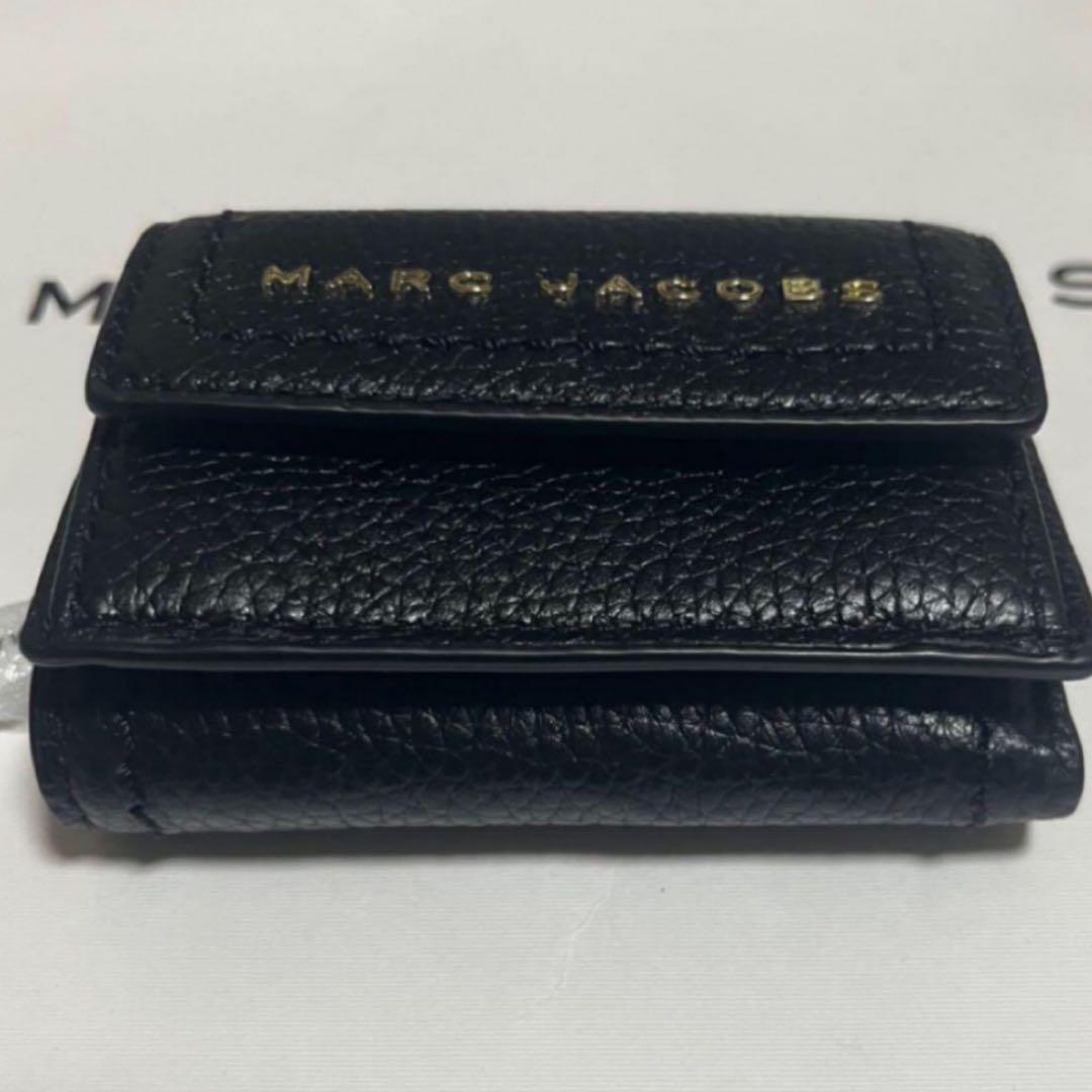 【新品未使用】MARC JACOBS ブラック レザー　三つ折り財布