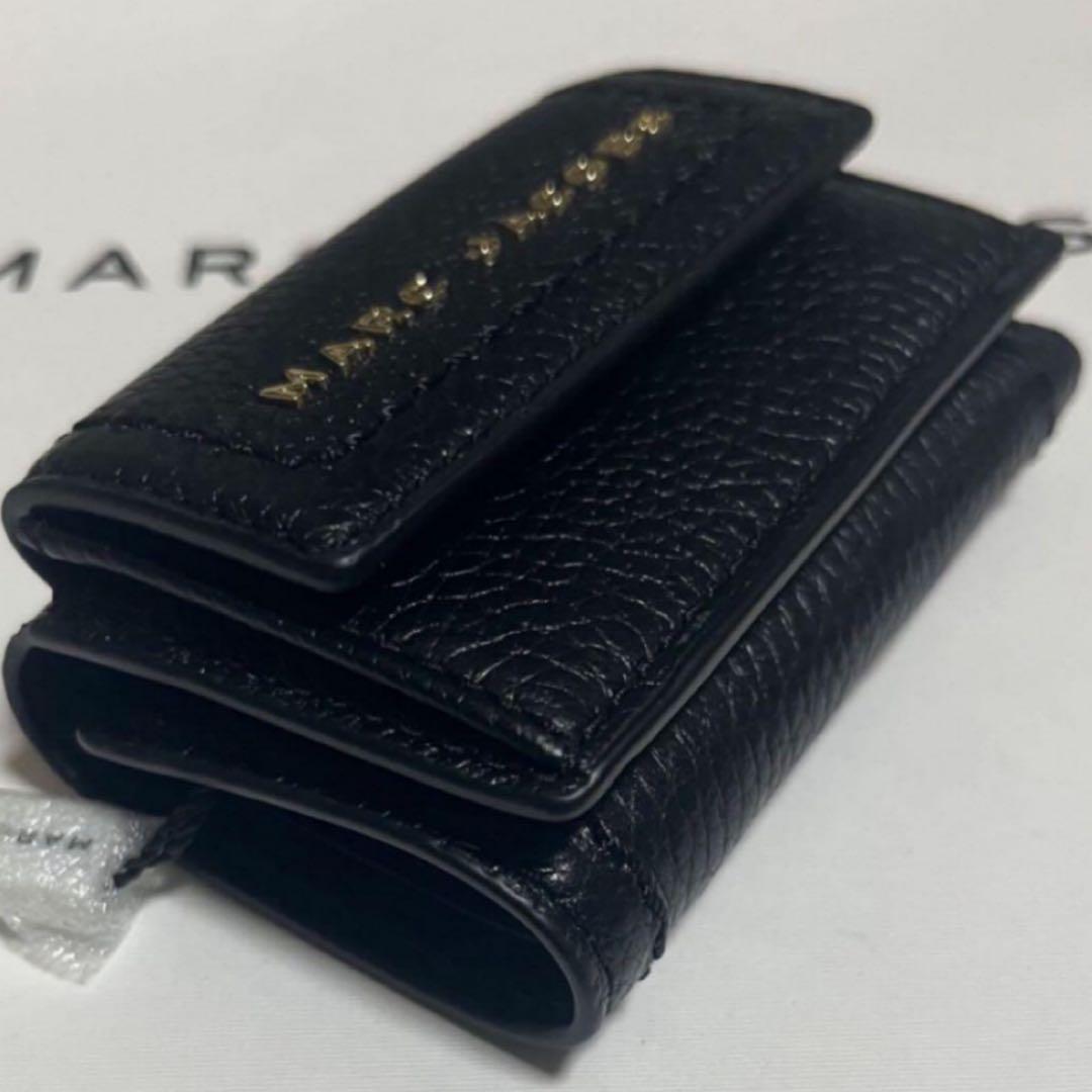 【新品未使用】MARC JACOBS ブラック レザー　三つ折り財布