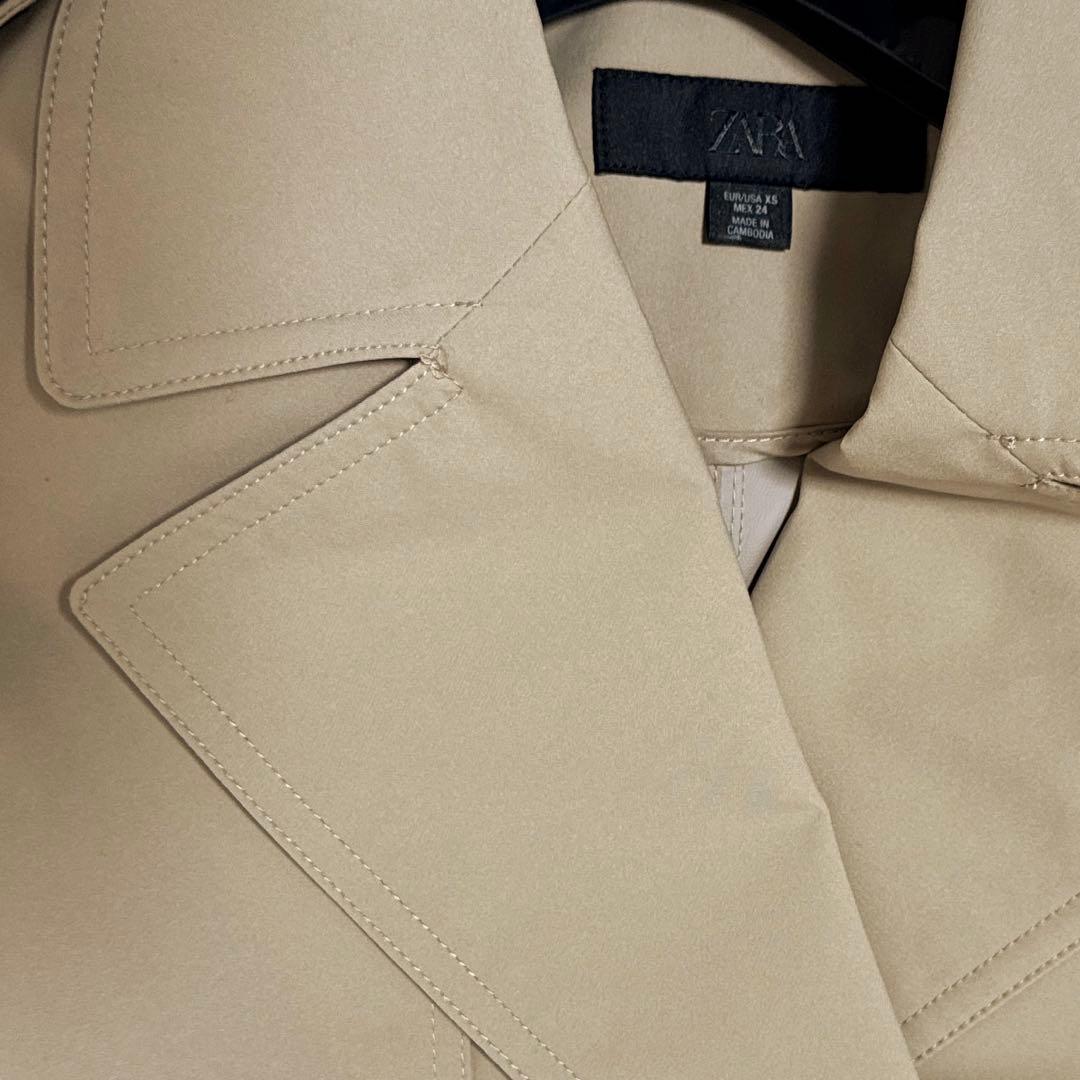 ZARA ベージュ ベルト付きロングトレンチコート