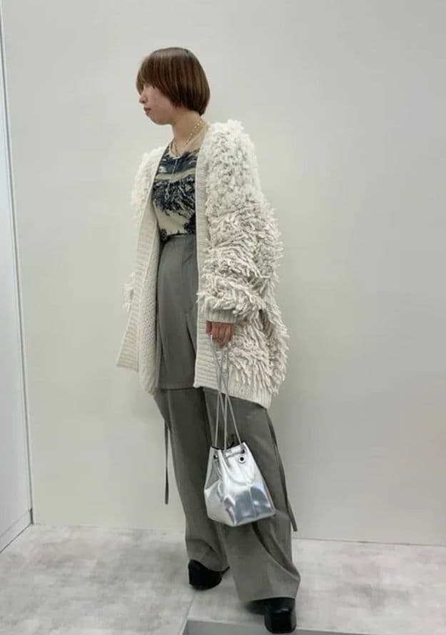 MAISON SPECIAL フリンジハンドニットカーディガン