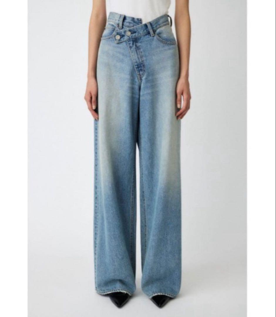 【美品】moussy CROSS WAIST WIDE ストレート サイズ1