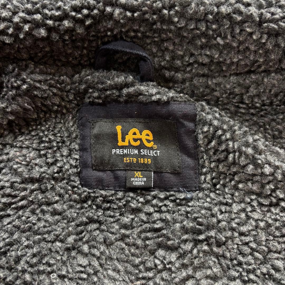 00s Leeダックベスト裏ボア黒ブラックアウトドアアメカジビッグサイズ古着XL