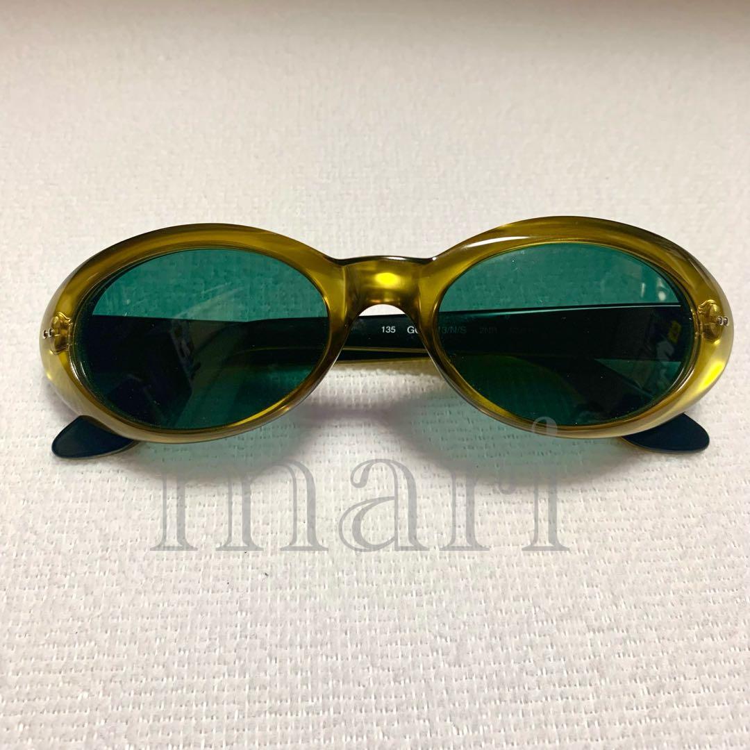 【GUCCI】 グッチ オーバルサングラス Gロゴ ユニセックス 極美品