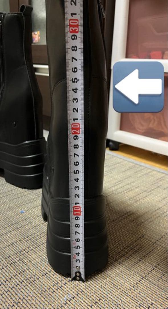 【24時間内発送】厚底 コスプレ ブーツ 黒 高さ24cm