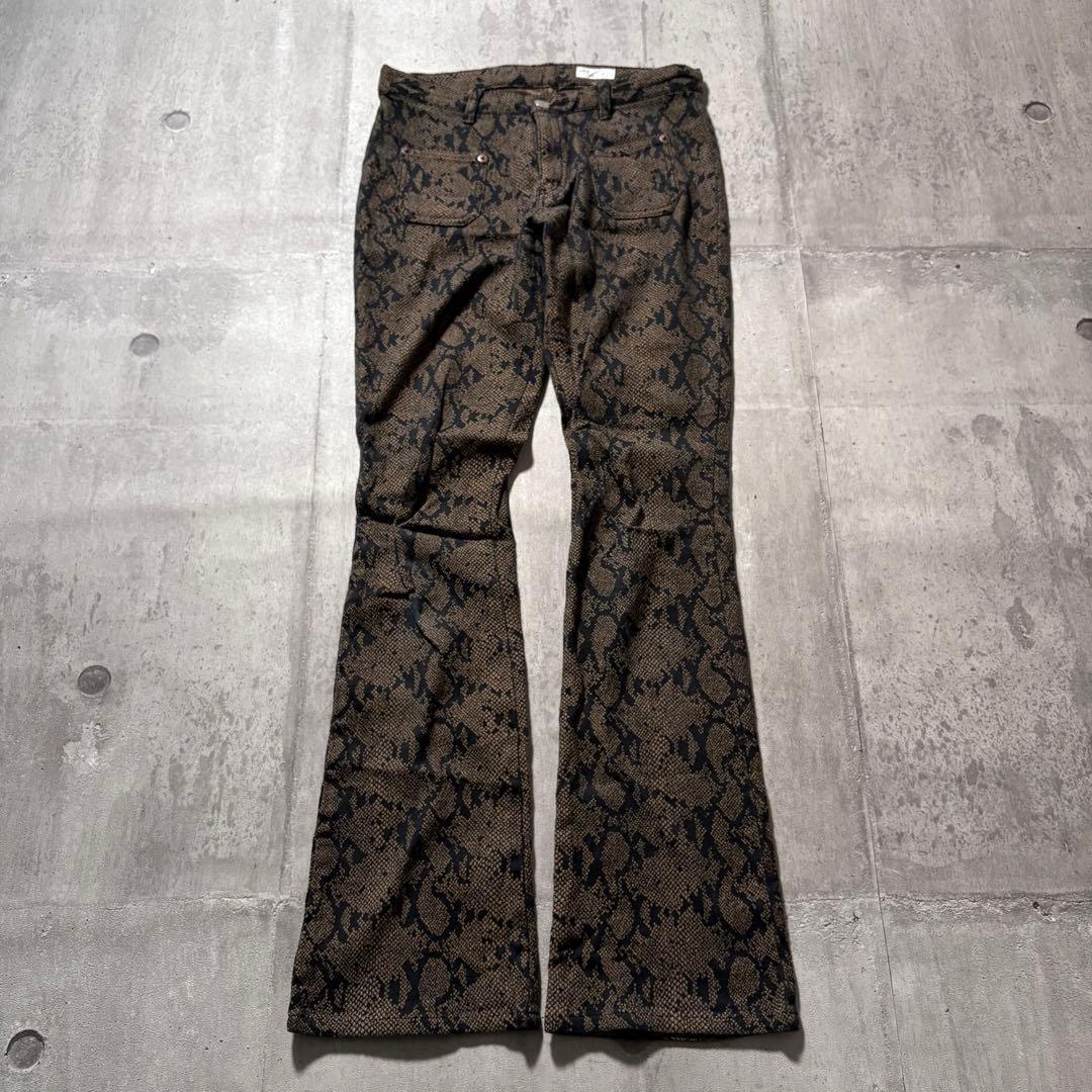 パンツ 00s archive python flare pants y2k punk