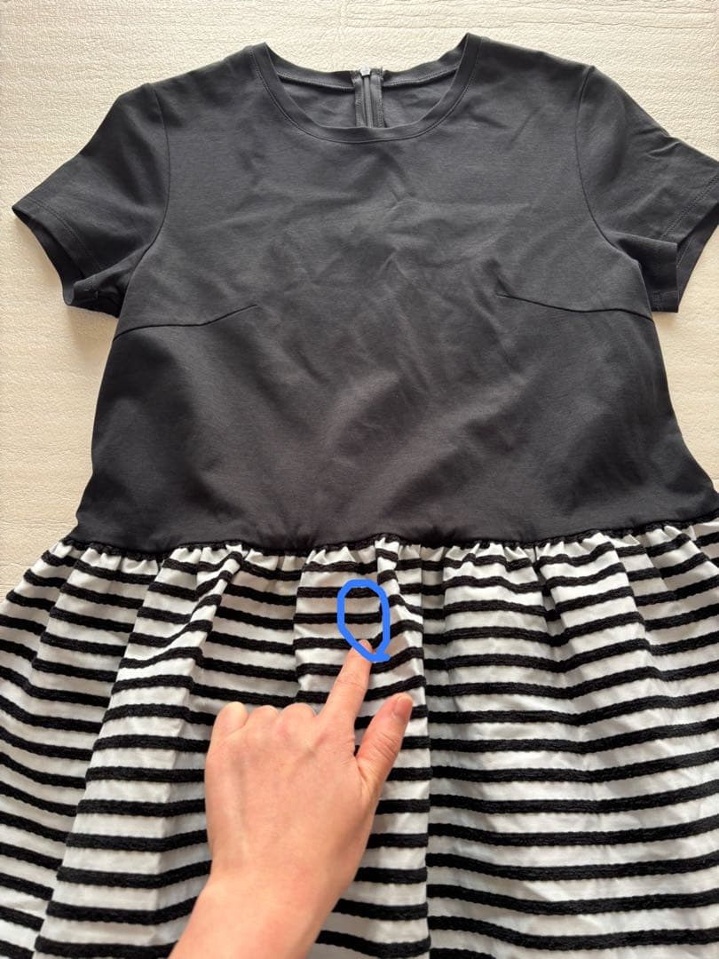 BORDERS at BALCONY ペプラムTシャツ　ブラック36