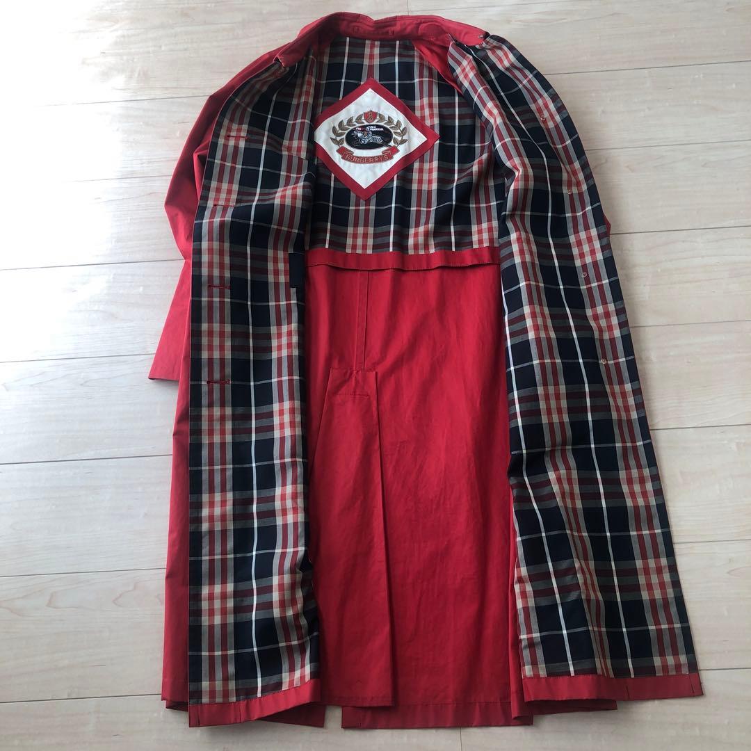 ９０Ｓ.BURBERRY'S レッド ロングコート　　９号