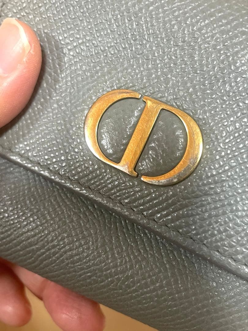 Dior 　モンテーニュ　折り財布　グレー　ミニ財布　本革　コンパクト