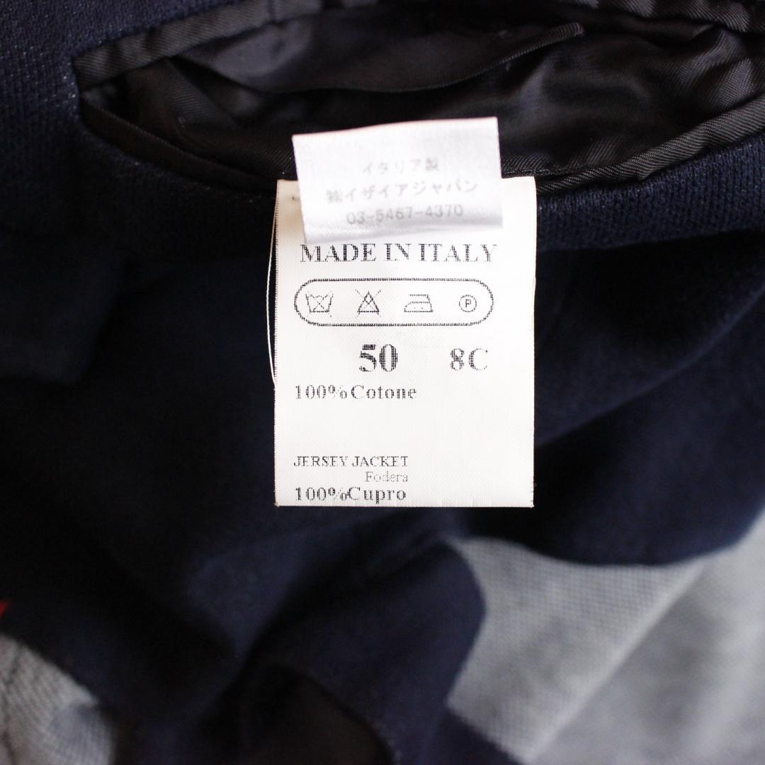 ISAIA デニム風テーラードジャケット LLサイズ コットン ネイビー 本切羽