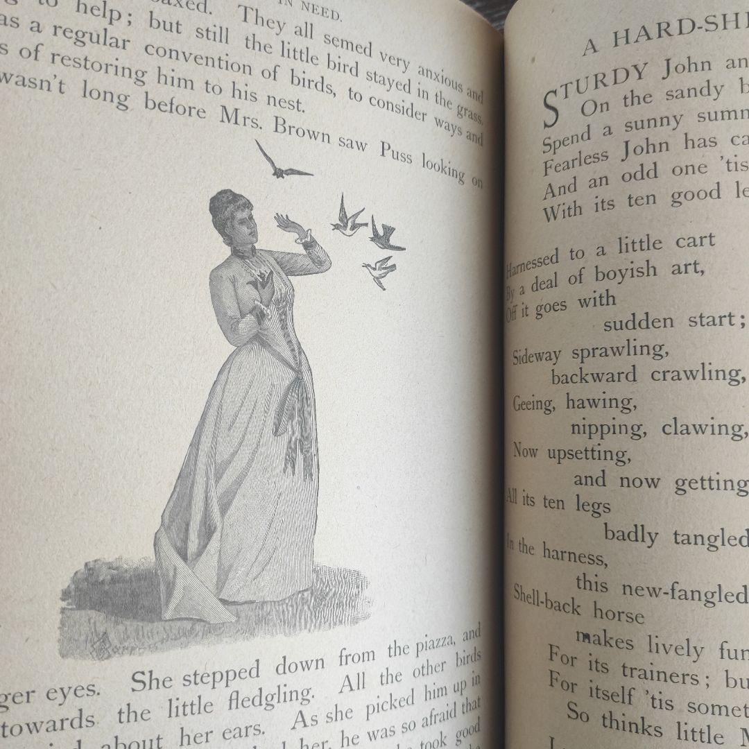 アンティーク美しい挿絵の児童書ビクトリアン洋書　古書　ジャンクジャーナル