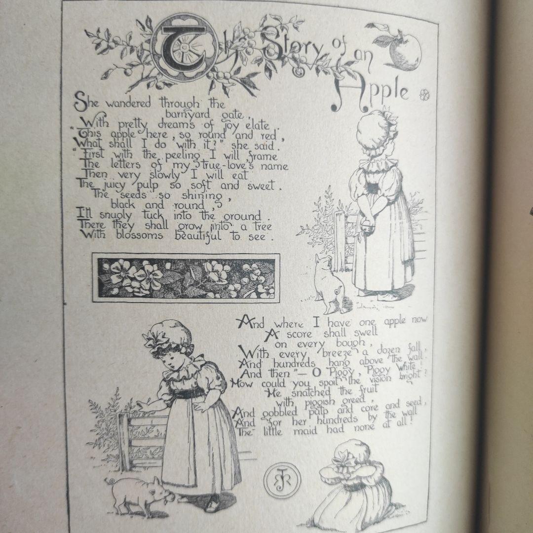 アンティーク美しい挿絵の児童書ビクトリアン洋書　古書　ジャンクジャーナル