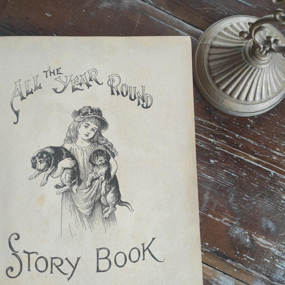 アンティーク美しい挿絵の児童書ビクトリアン洋書　古書　ジャンクジャーナル