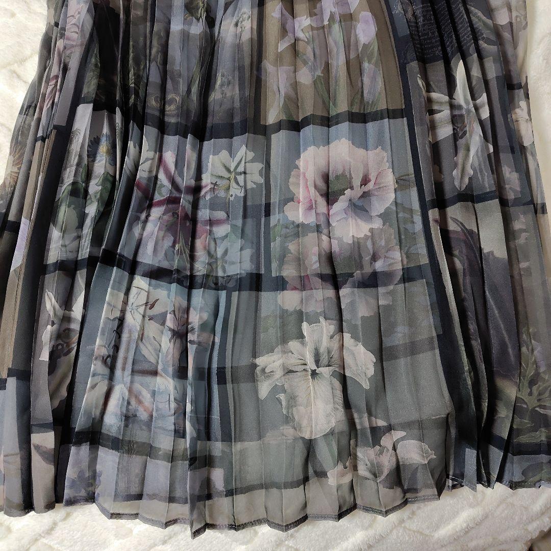 美品 AMERI アメリ フラワーパッチワークプリーツスカート