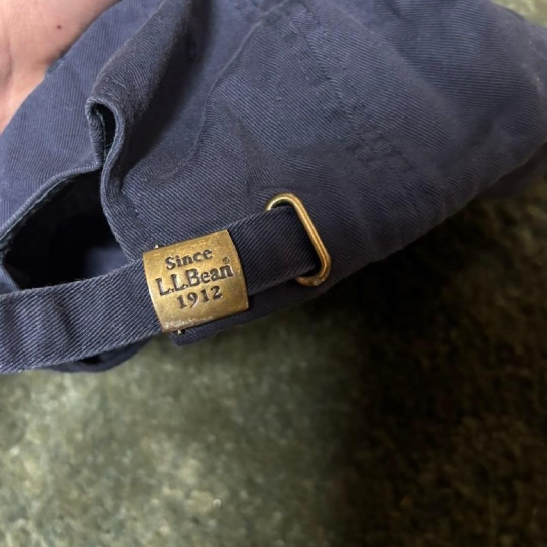 80s〜90sL.L.Bean ロゴ刺繍 キャップ ネイビー 古着