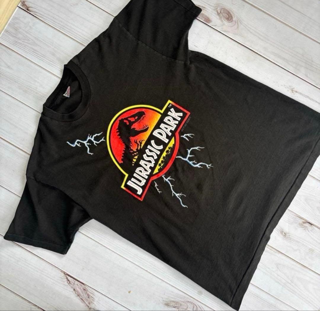⑤【90s】ジュラシック・パーク　Jurassic Park Tシャツ　サンダー
