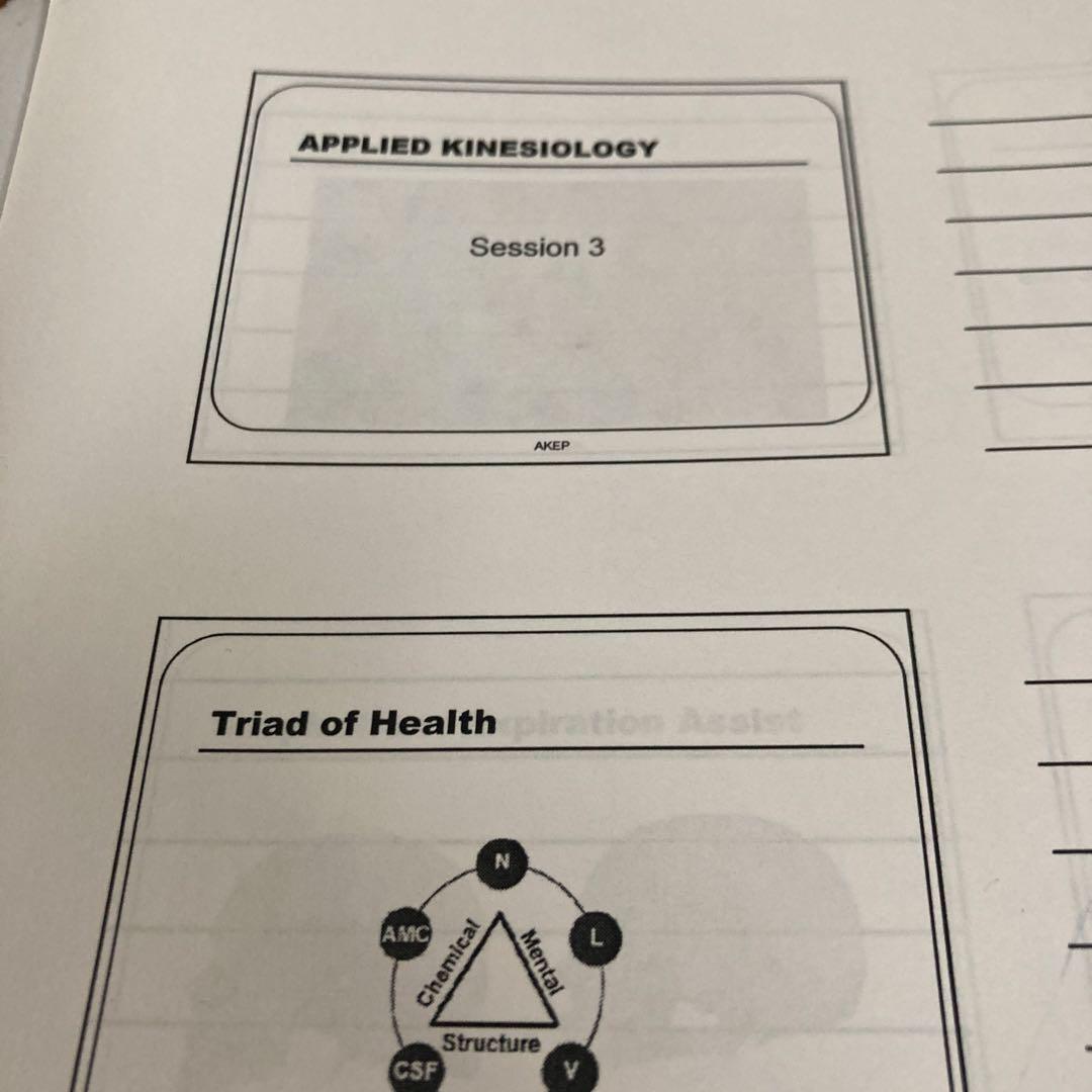 Applied Kinesiology Session 1〜8セミナーノート英語