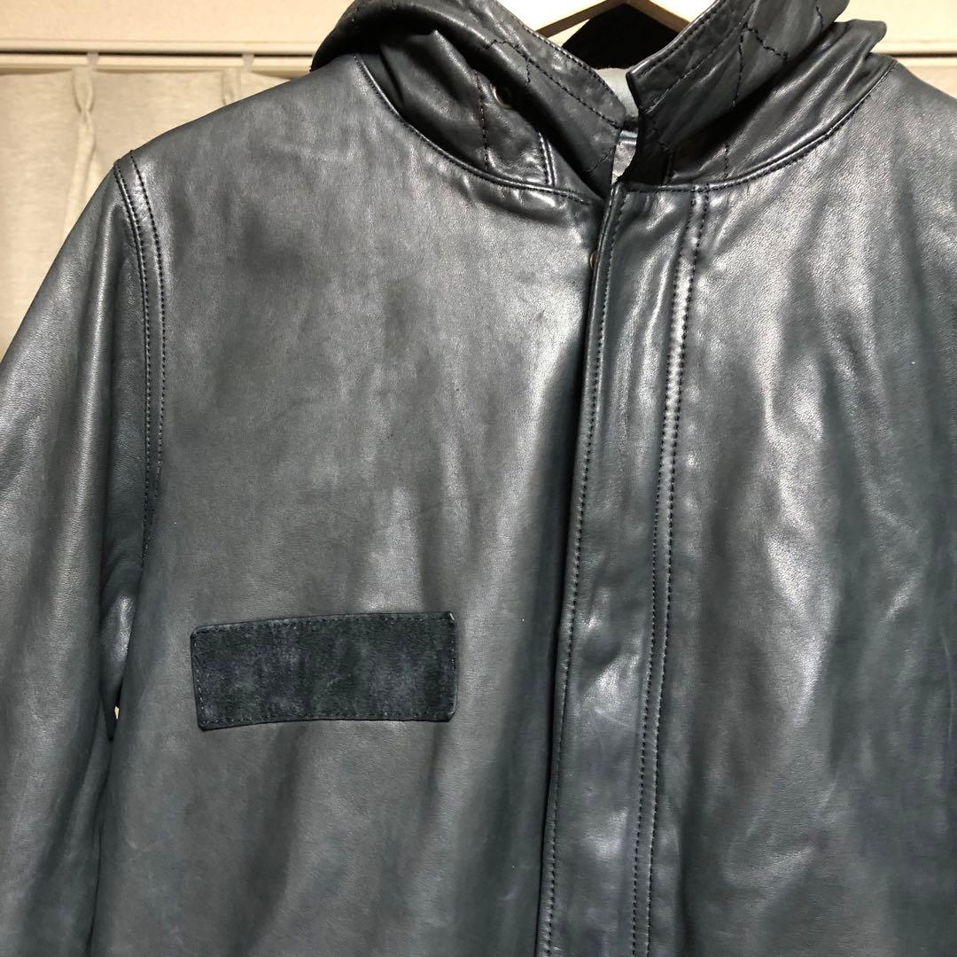 sisii シシ　レザー モッズコート ジャケット　黒