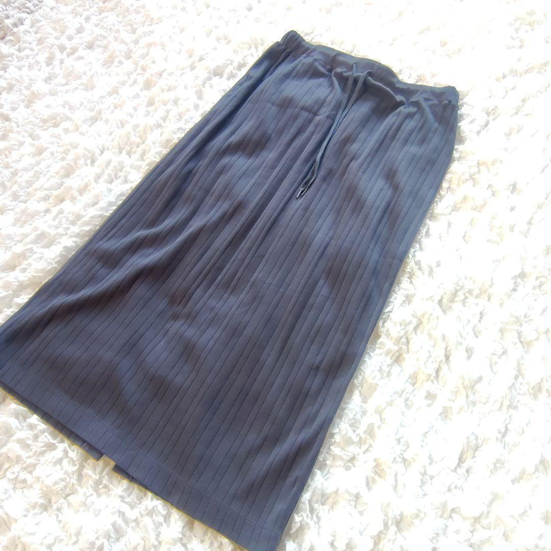 新品タグ付き　23区　46　SLOW　ランダムリブフライス スカート　24SS