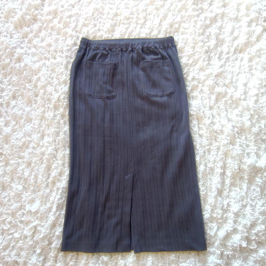 新品タグ付き　23区　46　SLOW　ランダムリブフライス スカート　24SS